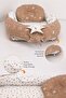 Babynest, Baby Sleeping Bed, Bed - 0-2 Years Old - Cotton Fabric - Brown Cat Pattern Star - 3