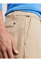 Men's Long Length Buttoned Casual Beige Trousers with Pockets - 3