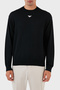 Men's Brand Logo Detailed Crew Neck Regular Fit Navy Blue Sweatshirt