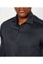 Men's Woven Shirt Collar Long Sleeve Casual Black Shirt - 5