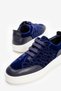 Women's Brand Logo Comfortable Sole Lace-Up Navy Blue Sneaker - 3