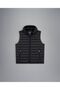 سترة رجالية سوداء مبطنة بالريش مع قلنسوة وسحاب أمامي - 6