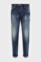 Men's Cotton Blend Plain Design Blue Jeans with Pockets and Stardart Waistband - 2