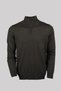 Men's Brand Logo Detailed Stand Collar Zipper Closure Black Sweater