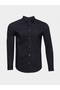 Men's Brand Logo Detailed Regular Fit Long Sleeve Navy Blue Shirt - 5