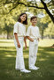 Unisex Kids' White Wide Leg Jeans – Comfortable Fit Premium Casual Denim Pants - 8
