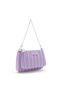 Women's Logo Zippered Leather Daily Use Purple Shoulder Bag - 2