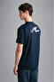 Men's Cotton Regular Fit Round Neck Navy Blue T-Shirt - 2