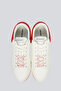 Men's 100% Leather Brand Logo Red Sneaker - 3
