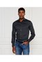 Men's Woven Shirt Collar Long Sleeve Casual Black Shirt