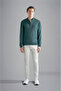 Men's Cotton Long Sleeve Casual Beige Polo Collar T-Shirt - 4
