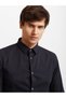 Men's Brand Logo Detailed Regular Fit Long Sleeve Navy Blue Shirt - 3