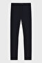 Men's Woven Fabric Regular Waist Straight Model Navy Blue Trousers - 5