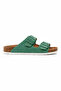 Leather Powder Stitched Summer, Casual Slippers - Green