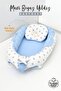 Babynest، سرير نوم للأطفال 0-2 سنة - 100% قطن - نجمة بيضاء زرقاء - 3