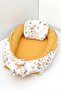 Babynest, Baby Sleeping Bed 0-2 Years - Cotton Fabric - Mustard Butterfly - 2