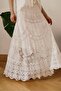 Women's White Embroidered Lace Design Skirt - 3