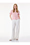 Jewel Button Detailed Ruffled Short Sleeve Crew Neck Cardigan