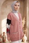 Baklava Pattern Knitwear Cardigan 1243 - Dried Rose - 5