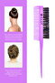 Professional 0.34 Bun Brush 3 in 1 Crepe Skewer Comb Sleek Bun - 3