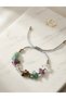 Cancer Zodiac Real Natural Stone Knitted Bracelet - Aventurine, Tiger Eye, Crystal Quartz, Amethyst - 3