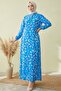 Stripe Pattern Buttoned Woven Viscose Dress 1481 - Indigo