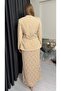 Imported K Crepe D Lace Fabric K Belt I D Mock Neck a Lined Jacket Skirt Special Design Top and Bottom Set - 8