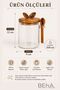Glass Spice Jar 500 ml |   Glass Jar with Acacia Lid and Spoon, Coffee & Sugar Jar - 3