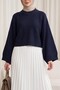 Half-High Collar Batwing Sleeve Knitwear Sweater -Laci - 3