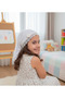 Stretchy Viscose Girls' Triangle Bonnet Elegant Lace Detailed 2-9 Years Old Floral Design White Triangle Bonnet for Children - 2