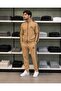 Men's summer/seasonal 2-thread combed cotton wide leg cappuccino tracksuit set