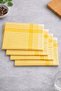 Cotton Yellow Colored Checkered 4-Piece Napkin, Drying Cloth, Feeding Mat - 2