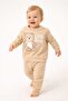 Unisex Baby Beige Little Bear Printed 100% Cotton 2-Piece Top and Bottom Set - 3