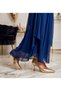 Women's Elegant Gold Heeled Shoes 9cm Full Mold Feli̇syabuti̇k - 3