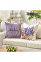 Lavender Themed Purple Tone Decorative 4-Piece Throw Pillow Cover and Runner Set - 4