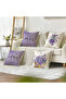 Lavender Themed Purple Tone Decorative 4-Piece Throw Pillow Cover and Runner Set - 5