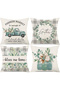 Set of 4 Farmers Market Eucalyptus Patterned Throw Pillow Covers Gather Bless Our Home Decorative Pillow