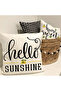 Set of 4 Lemon and Plaid Patterned Throw Pillow Covers Home Sweet Home Hello Sunshine Decorative Pillow - 2