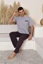 100% Cotton Short-Sleeve Men's Pajama Set with Pocket Details - 2