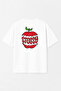 Unisex Stüssy Apple Printed Oversize 100% Cotton Wide Cut Textured Crew Neck T-Shirt Rf0664 - 5