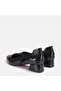 Women's Large Size Short Heel Stiletto 41-42-43-44-Black Leather - 4
