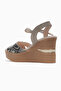 Women's Leather Wedge Heel Daily Sandals 26Y D26Ys-5390 Cream - 3