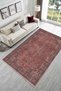 Vintage Brick Red Navy Blue Chenille Carpet Rug Floor Mat Non-Slip Washable Living Room Kitchen Hallway - 2