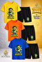 Children's Hulk Angry Wall Writing Pattern Printed Crew Neck 3-Piece T-Shirt - Shorts Set