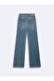 Danıca L High Waist Wide Leg Mid Indigo Jean Pants - 4