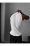 Men's Ribbed Cotton Undershirt Ribbed Textured Flexible and Sweat-Absorbent Men's Undershirt Basic White Undershirt - 2