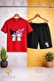 Children's Kromi 2-Piece Side by Side Printed Crew Neck 3-Piece T-Shirt - Shorts Set - 4