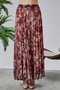 lined pleated chiffon elastic waist skirt