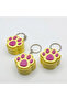 Mechanical Blue Switch Cat Paw Fidget Keychain - Pastel Yellow & Pink Stress Relief - 3