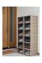 6-Compartment Portable Organizer Cabinet Multi-Purpose Folding Shoe Rack with Lid - 2